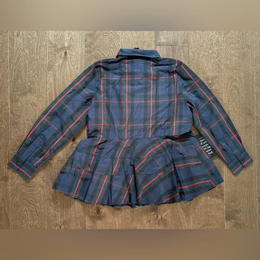 Tuckernuck Pomander Place Women's Fraser Plaid Ashlen Blouse, Size Medium - Picture 4 of 8